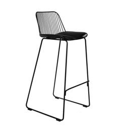 Dill High bar chair black with a black cushion