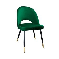 Green upholstered LUNA chair material MG-25 with golden leg