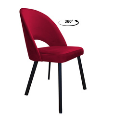 Grau gepolsterter Stuhl STAR Material MG-17 mit goldenem Bein