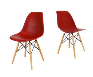 SK Design KR012 Ziegelrot Stuhl Buche