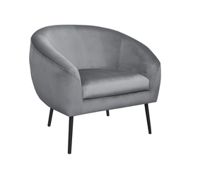 Grau gepolsterter Stuhl STAR Material MG-17 mit goldenem Bein