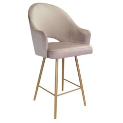 Light brown upholstered DIUNA bar stool material MG-06