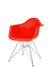 SK DESIGN KR012F RED ARMCHAIR CHROME
