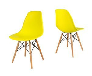SK Design KR012 Yellow Chair, Beech legs