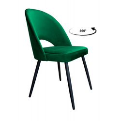 Gray upholstered STAR chair material MG-17 with golden leg