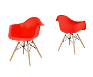 SK DESIGN KR012F RED ARMCHAIR BEECH