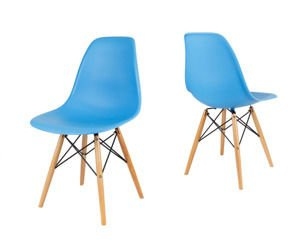 SK Design KR012 Ocean Blue Chair, Beech legs
