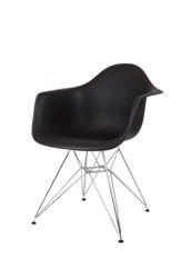 SK DESIGN KR012F BLACK ARMCHAIR CHROME