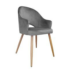 Dark gray upholstered chair DIUNA material BL-14 with oak leg