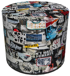 SKP BERTONI DECORATIVE POUF COLLAGE HD