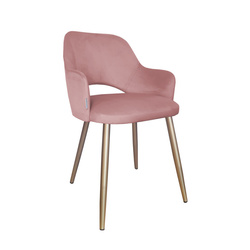 Gray upholstered STAR chair material MG-17 with golden leg