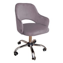 Dusty pink upholstered swivel armchair STAR, MG-55 material