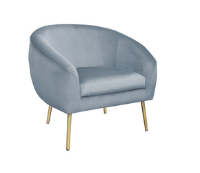 Grau gepolsterter Stuhl STAR Material MG-17 mit goldenem Bein