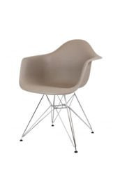 SK DESIGN KR012F MILD GREY ARMCHAIR CHROME