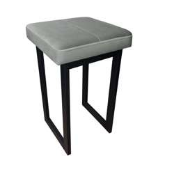 Ciemny szary tapicerowany taboret LLAMA 60 cm materiał MG-17