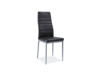 SK DESIGN KS027 BLACK SYNTHETIC LETHER CHAIR WITH CHROME RACK