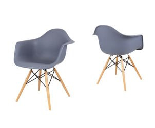 SK DESIGN KR012F DARK GREY ARMCHAIR BEECH