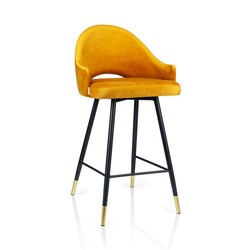 Black upholstered STAR hoker material MG-19 with golden leg