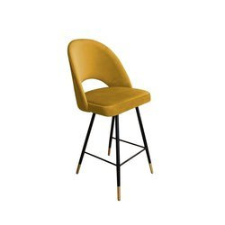 Yellow upholstered LUNA hoker material MG-15 with golden leg