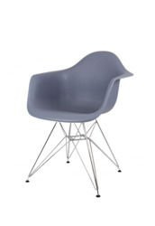 SK DESIGN KR012F DARK GREY ARMCHAIR CHROME