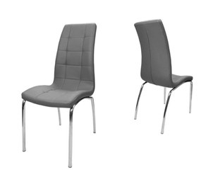 SK Design KS002 Schwarz Kunsleder Stuhl mit Chromgestell