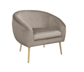 Grau gepolsterter Stuhl STAR Material MG-17 mit goldenem Bein