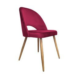 LUNA red upholstered chair MG-31 material with oak leg