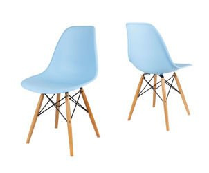SK Design KR012 Hellblau Stuhl Buche
