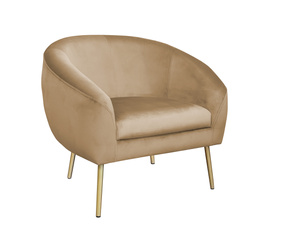 Grau gepolsterter Stuhl STAR Material MG-17 mit goldenem Bein