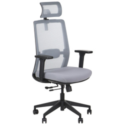 Fotel biurowy obrotowy ergonomiczny Portoryko GF Szary podstawa nylonowa