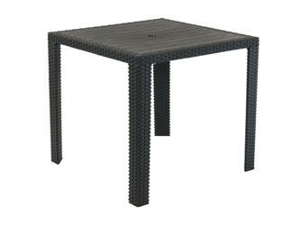 SK DESIGN ST14 SCHWARZ TABELLE 80 x 80 cm, TECHNORATTAN