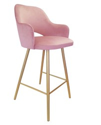 Coral upholstered STAR hoker material MG-58 with golden leg