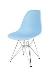SK Design KR012 Hellblau Stuhl Chrom