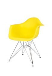 SK DESIGN KR012F YELLOW ARMCHAIR CHROME