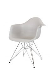 SK DESIGN KR012F LIGHT GREY ARMCHAIR CHROME