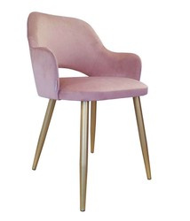 Gray upholstered STAR chair material MG-17 with golden leg