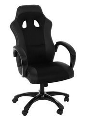 Fotel biurowy Race czarny czarna eko skó ra