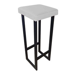 Braun gepolsterter Hoker FENIKS Material MG-09