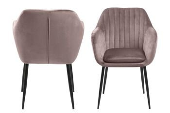 Krzesło Emilia Velvet dusty rose/black