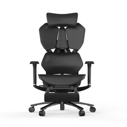 Fotel ergonomiczny gamingowy Furino PRO czarny z podnóżkiem