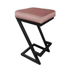 Braun gepolsterter Hoker FENIKS Material MG-09