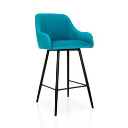 Black upholstered STAR hoker material MG-19 with golden leg