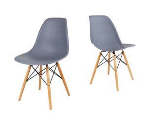 SK Design KR012 Dunkelgrau Stuhl Buche