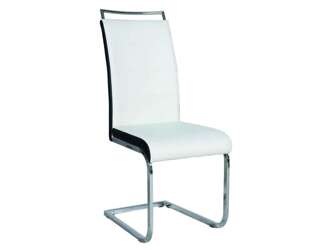 Białe Krzesło H - 441 ekoskóra/chrom