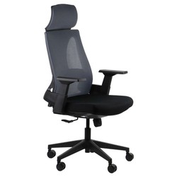 Fotel biurowy obrotowy ergonomiczny PAKSOS z zagłówkiem Szary