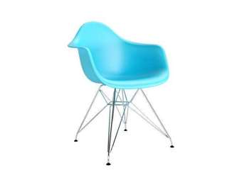 Krzesło P018 PP ocean blue, chrom nogi