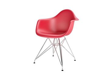 Krzesło P018PP czerwone chrom nogi HF