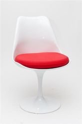 Krzesło Tul białe/czerwona poduszka