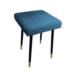 Niebieskie tapicerowane krzesło FENIKS materiał MG-33 ze złotą nóżką