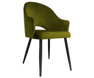 Oliwkowe tapicerowane krzesło fotel DIUNA materiał BL-75
